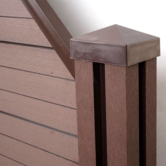 Cosmo Casa - WPC privacyscherm - Schuin verlengstuk - WPC - Bruin - 0,98 m