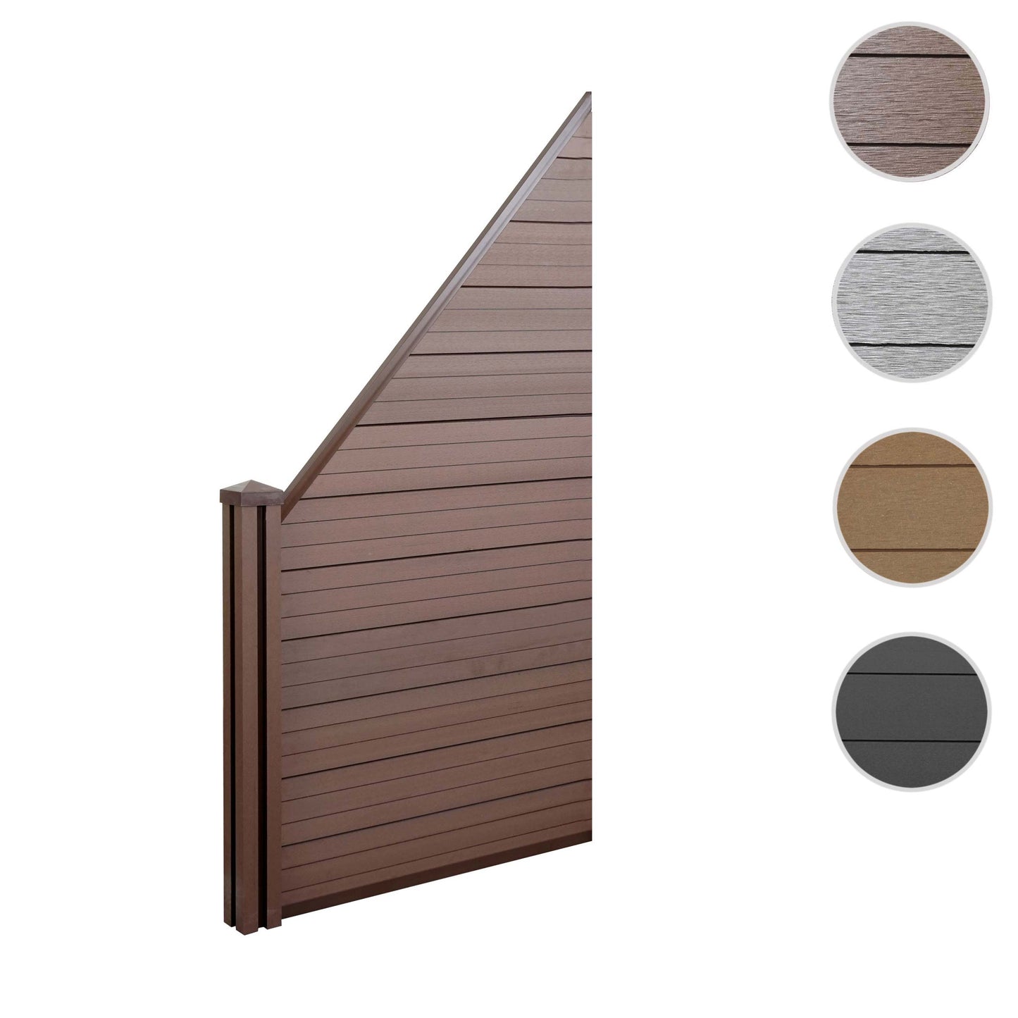 Cosmo Casa - WPC privacyscherm - Schuin verlengstuk - WPC - Bruin - 0,98 m