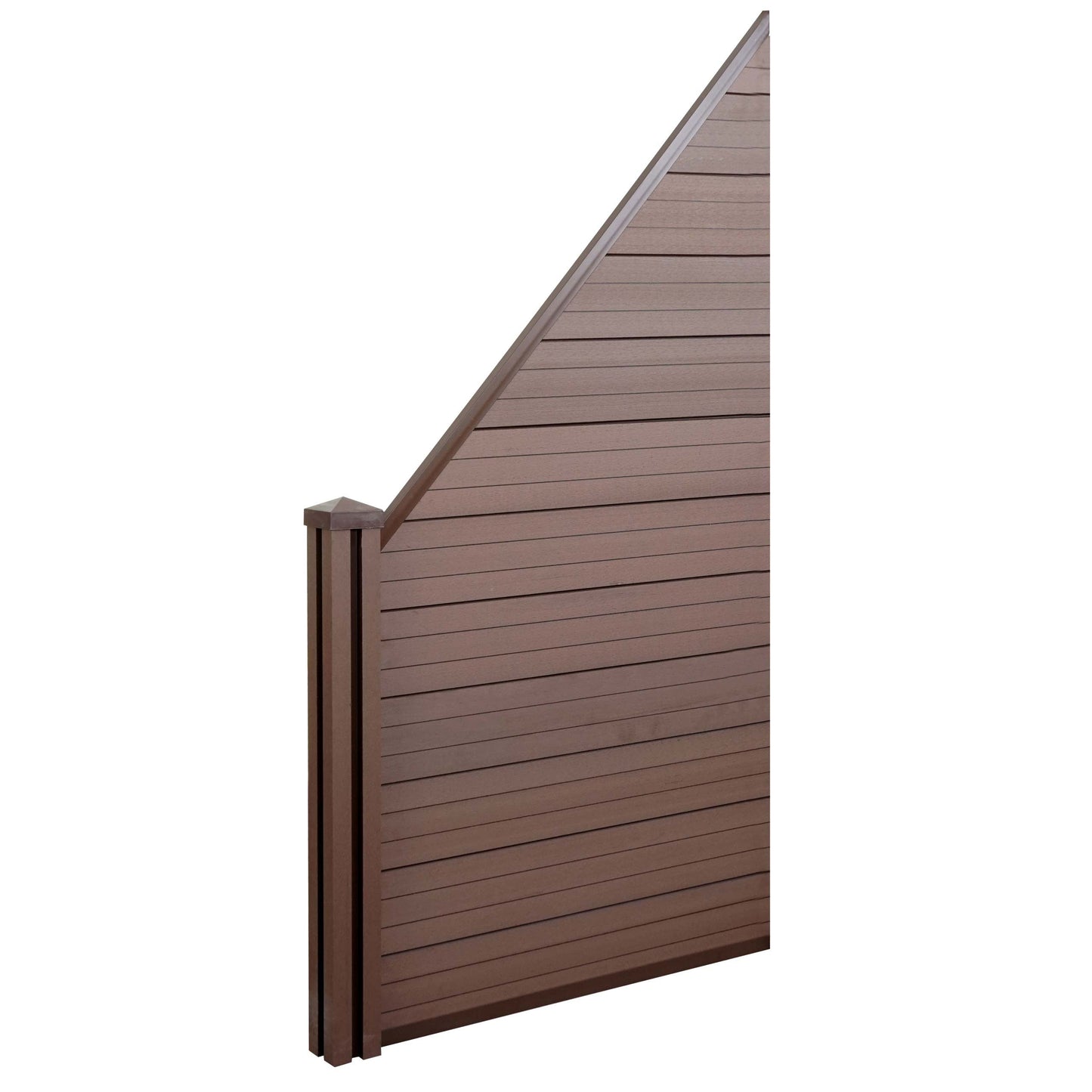 Cosmo Casa - WPC privacyscherm - Schuin verlengstuk - WPC - Bruin - 0,98 m