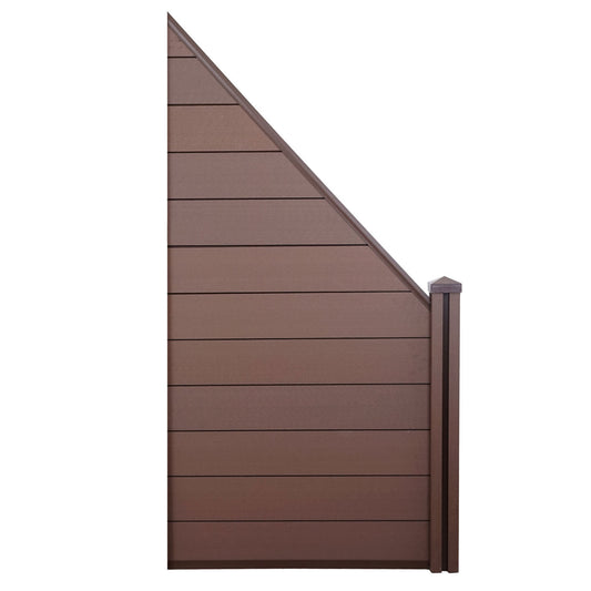 Cosmo Casa - WPC privacyscherm - Schuin verlengstuk - WPC - Bruin - 0,98 m