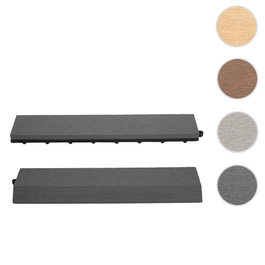 Cosmo Casa - Set van 2 Afsluitstrips - Recht - WPC houtlook - Antraciet - zonder haken