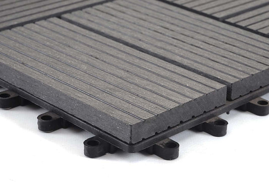 Cosmo Casa - Vloertegel - Premium - WPC houtlook - Antraciet - 30×30 cm - 1 m² - vierkant