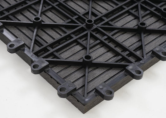 Cosmo Casa - Vloertegel - Premium - WPC houtlook - Antraciet - 30×30 cm - 1 m² - vierkant