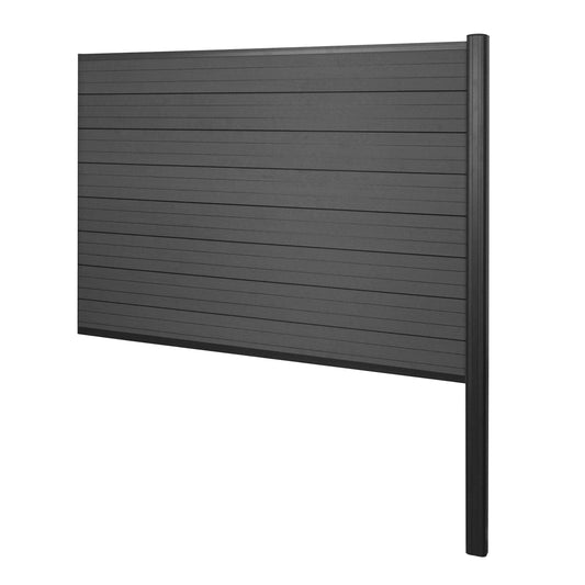 Cosmo Casa - Privacyscherm Sarthe - Windscherm hekwerk - WPC aluminium - Antraciet - Verlengelement 185 cm