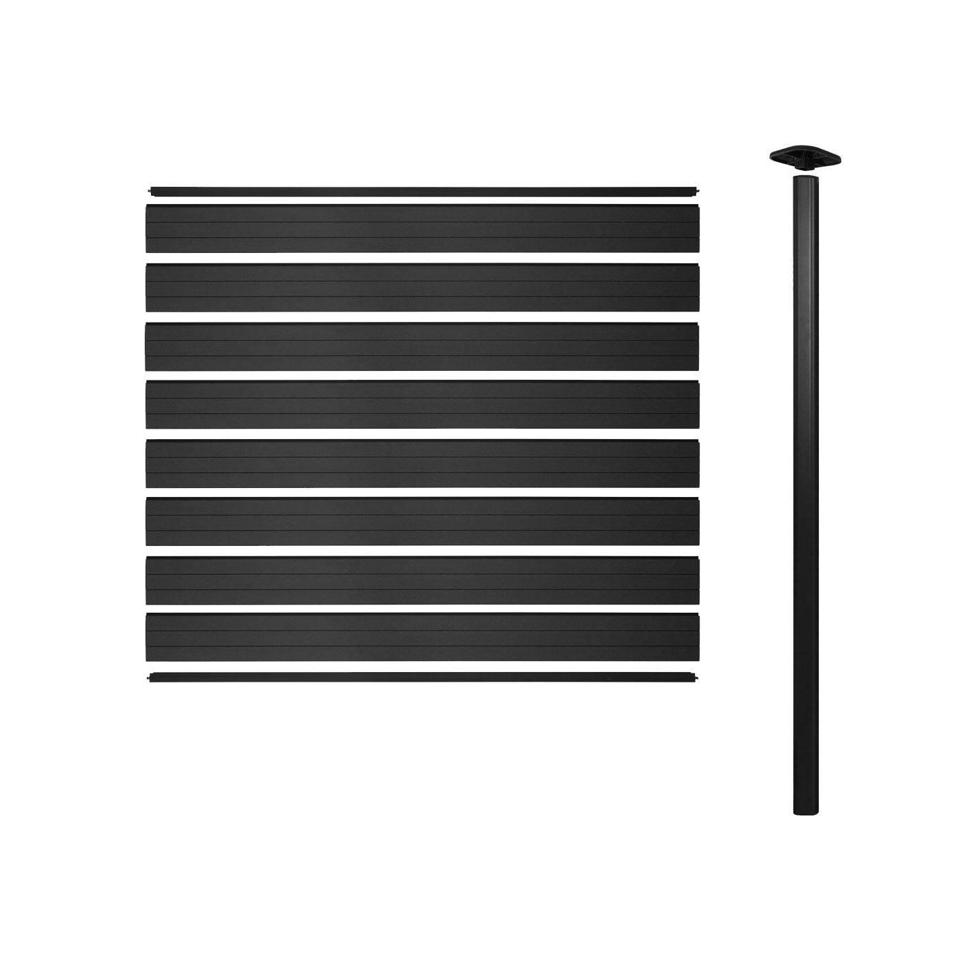 Cosmo Casa - Privacyscherm Sarthe - Windscherm hekwerk - WPC aluminium - Antraciet - Verlengelement 185 cm