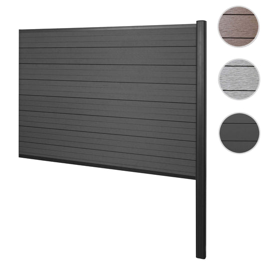 Cosmo Casa - Privacyscherm Sarthe - Windscherm hekwerk - WPC aluminium - Antraciet - Verlengelement 185 cm