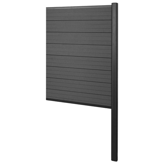 Cosmo Casa - Privacyscherm Sarthe - Windscherm hekwerk - WPC aluminium - Antraciet - Smal verlengelement 95 cm