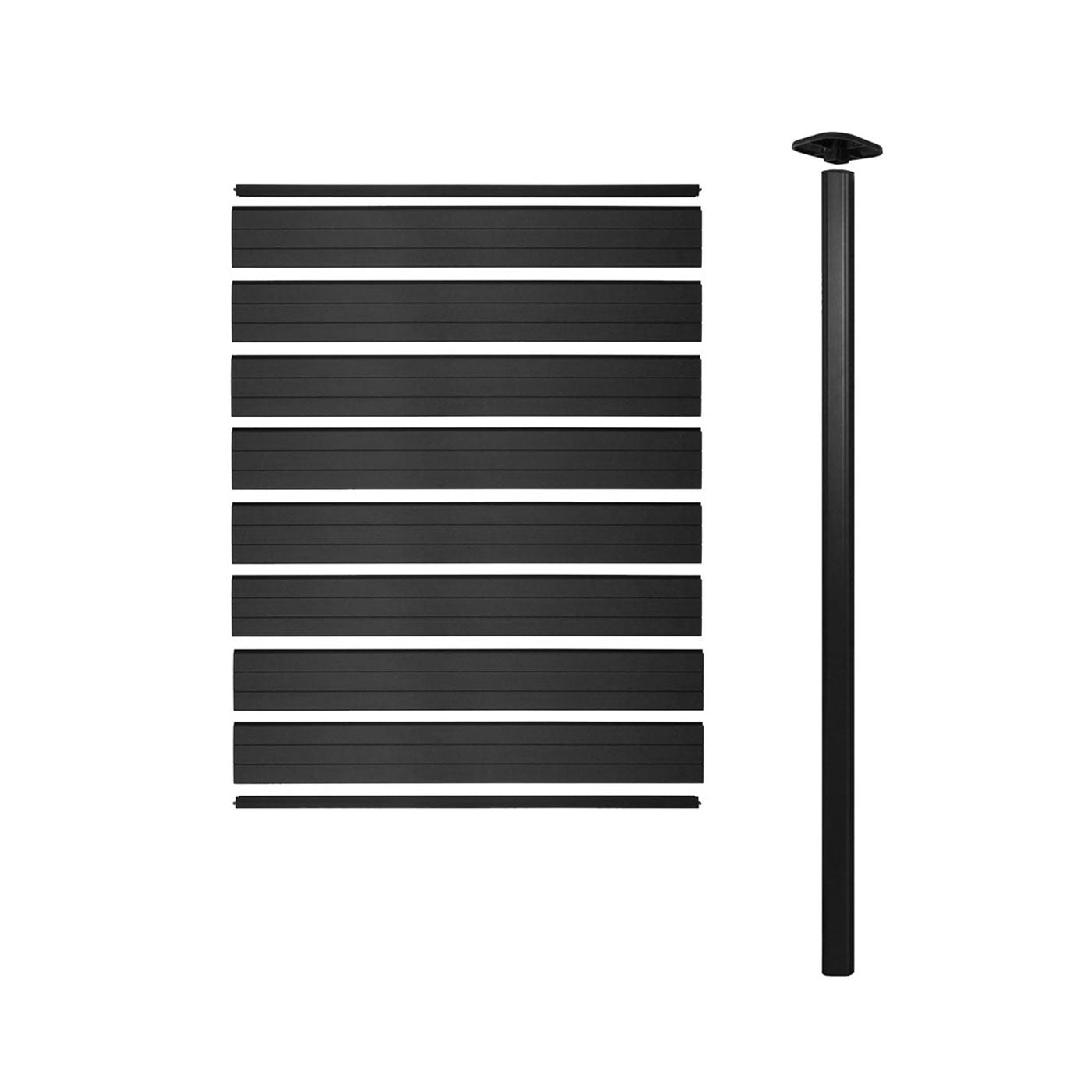 Cosmo Casa - Privacyscherm Sarthe - Windscherm hekwerk - WPC aluminium - Antraciet - Smal verlengelement 95 cm