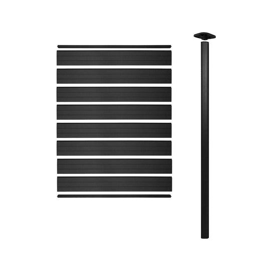 Cosmo Casa - Privacyscherm Sarthe - Windscherm hekwerk - WPC aluminium - Antraciet - Smal verlengelement 95 cm