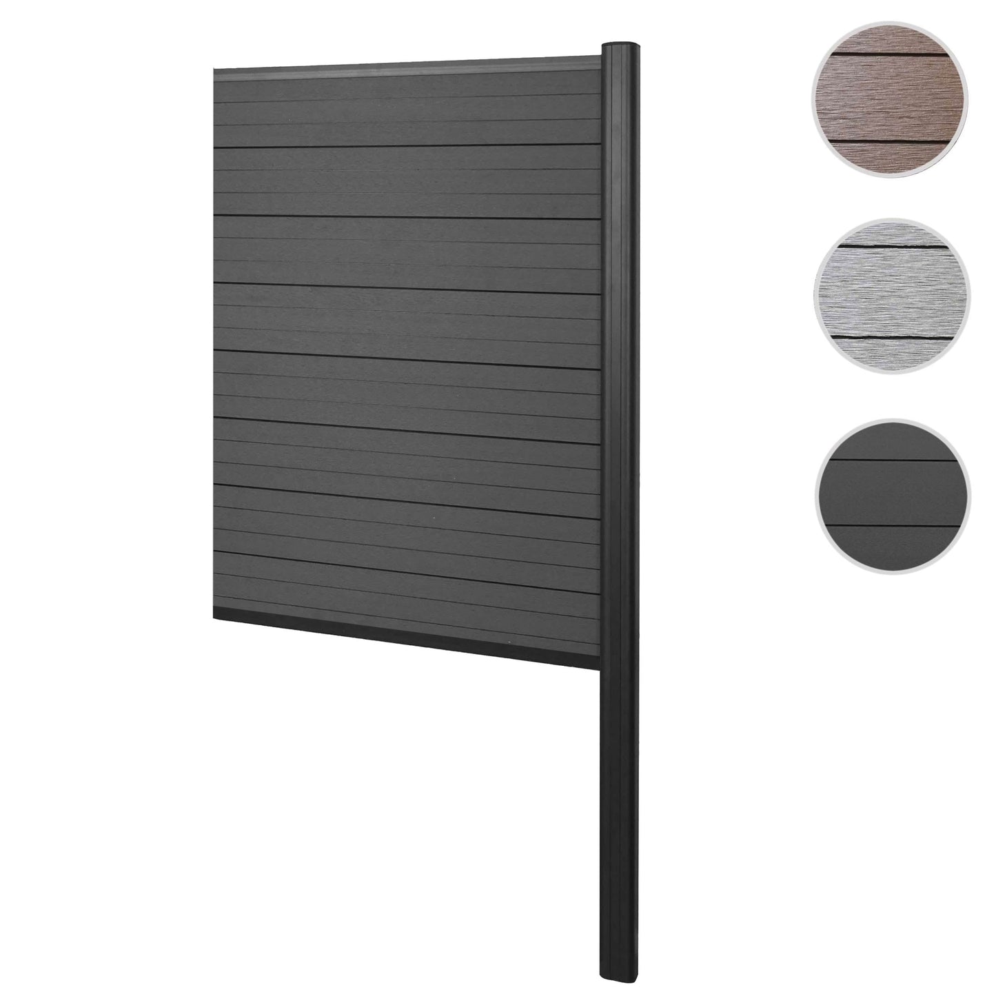 Cosmo Casa - Privacyscherm Sarthe - Windscherm hekwerk - WPC aluminium - Antraciet - Smal verlengelement 95 cm