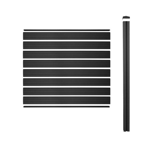 Cosmo Casa - Privacyscherm Sarthe - Windscherm met paal voor inbeton - WPC - Antraciet - Verlengelement 188 cm