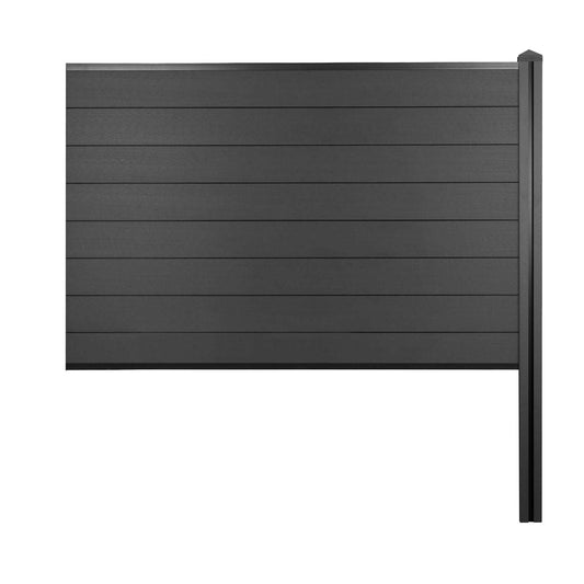 Cosmo Casa - Privacyscherm Sarthe - Windscherm met paal voor inbeton - WPC - Antraciet - Verlengelement 188 cm