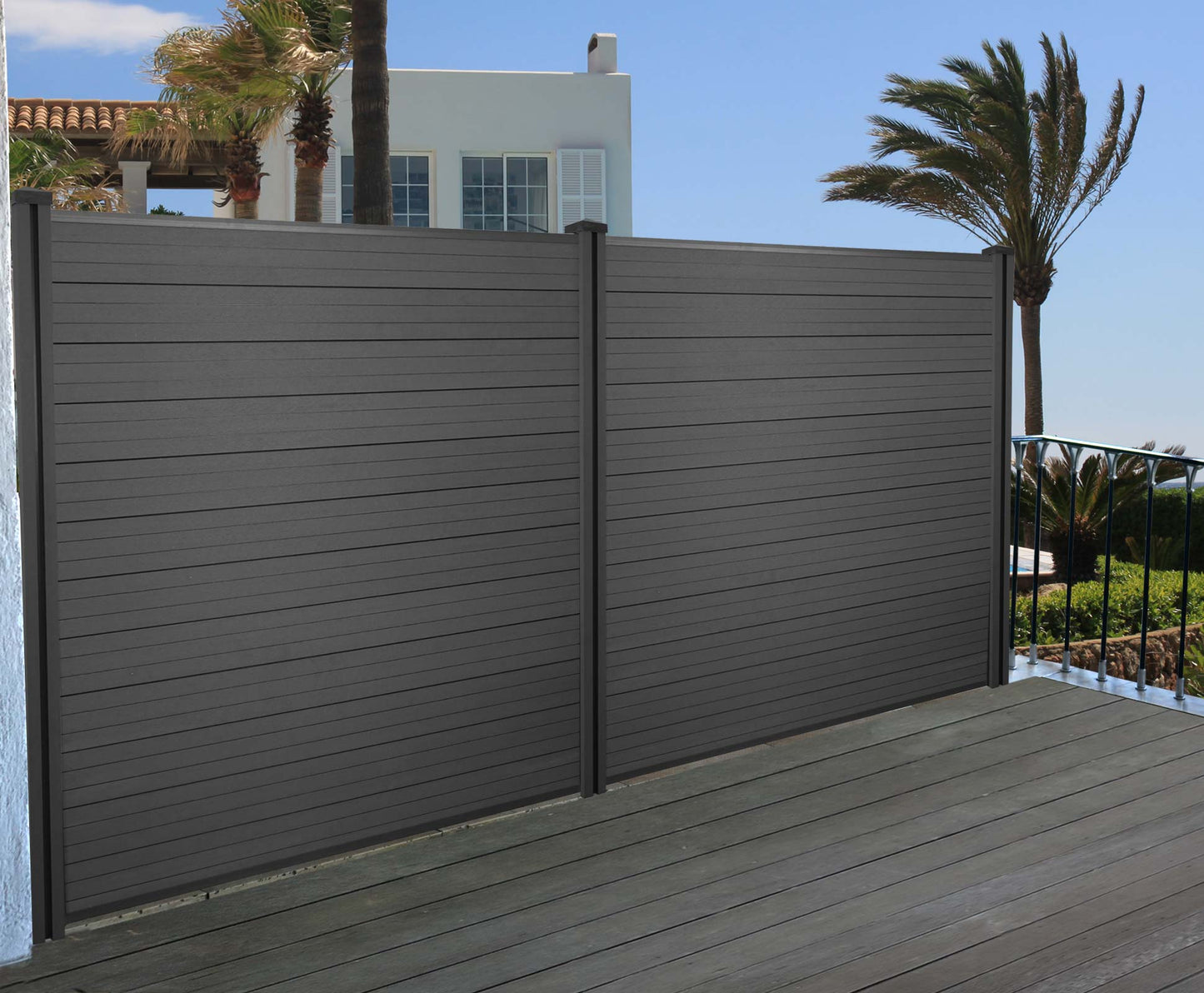 Cosmo Casa - WPC paal - Insteeksysteem - WPC - Antraciet - 1,88 m