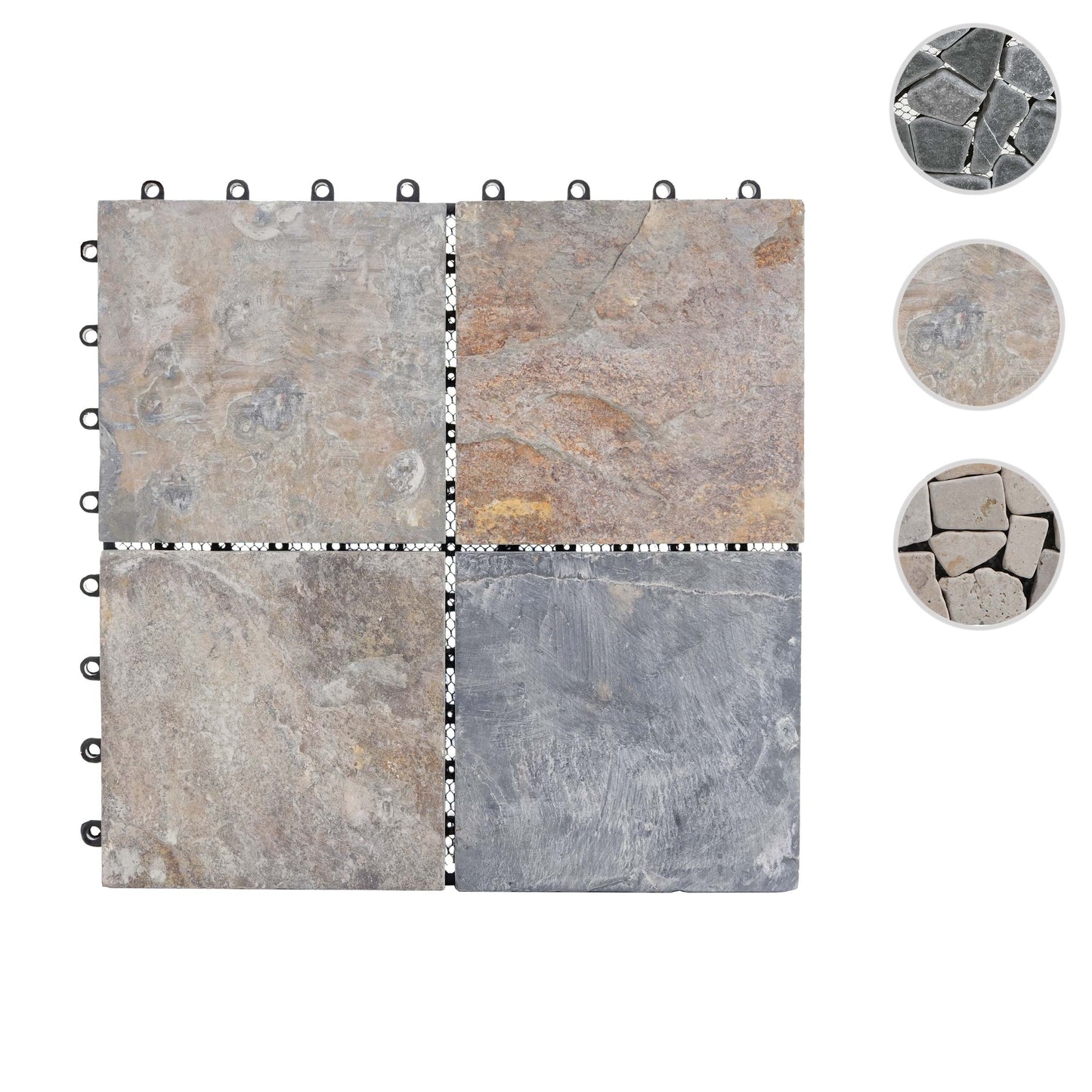 Cosmo Casa - Steentegel - Insteektegel - Natuursteen - Granietkleurig - 30×30 cm