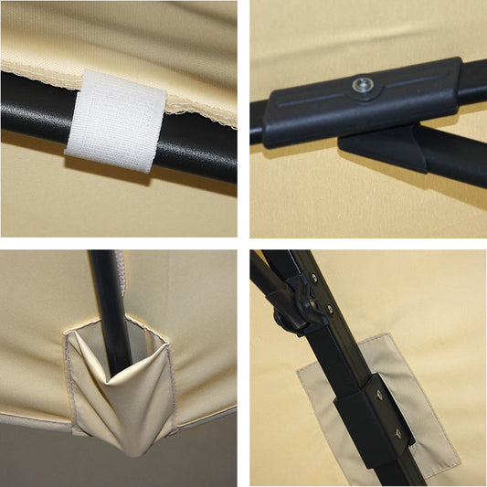 Cosmo Casa - Zweefparasol - Flap - Polyester & Aluminium - Antraciet - 3,5×3,5 m