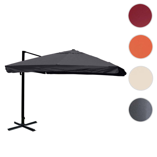 Cosmo Casa - Zweefparasol - Flap - Polyester & Aluminium - Antraciet - 3,5×3,5 m