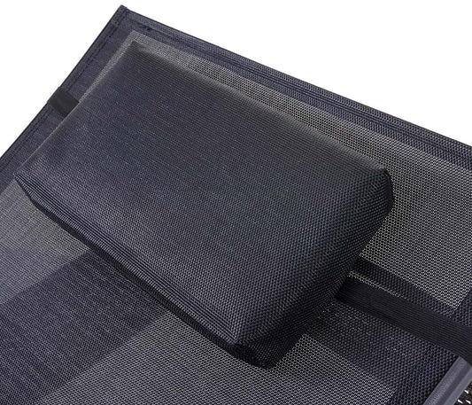 Cosmo Casa - Ligstoel - Relax - Polyrotan - Grijs - hoes zwart