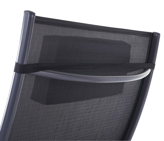 Cosmo Casa - Ligstoel - Relax - Polyrotan - Grijs - hoes zwart