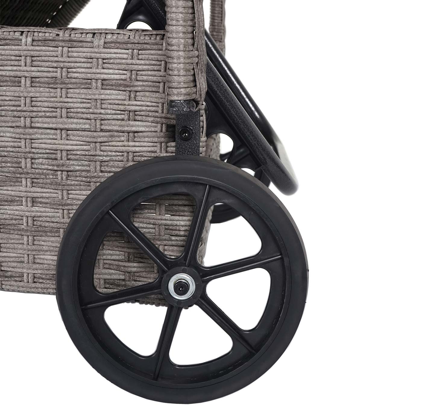 Cosmo Casa - Ligstoel - Relax - Polyrotan & Aluminium - Grijs - kussen donkergrijs