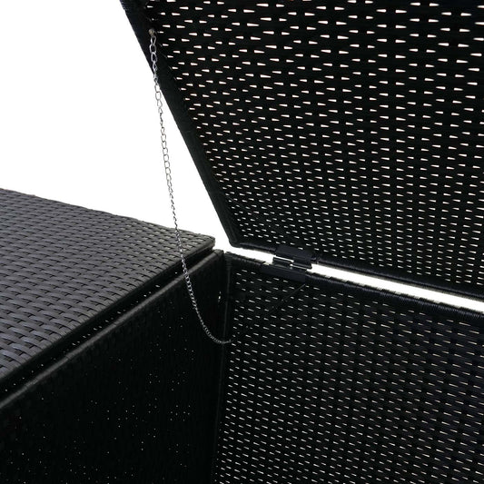 Cosmo Casa - Afvalbakdeksel - 2-delig - Polyrotan - Zwart - 2×120 l