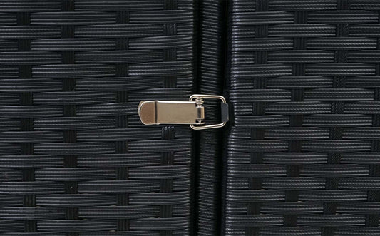 Cosmo Casa - Afvalbakdeksel - 2-delig - Polyrotan - Zwart - 2×120 l