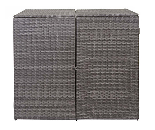 Cosmo Casa - Afvalbakbekleding - 2-delig - Polyrotan - Grijs - 2×120 l