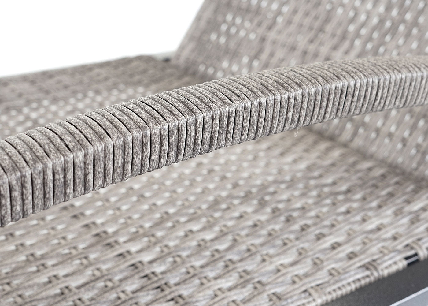 Cosmo Casa - Set van 2 Ligbedden - Relax - Polyrotan - Grijs - kussen donkergrijs