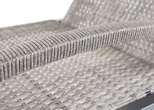 Cosmo Casa - Set van 2 Ligbedden - Relax - Polyrotan - Grijs - kussen donkergrijs