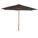Cosmo Casa - Parasol - Markt - Polyester & Hout - Antraciet - 3 m