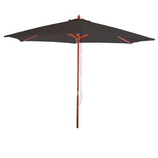 Cosmo Casa - Parasol - Markt - Polyester & Hout - Antraciet - 3 m