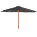 Cosmo Casa - Parasol - Markt - Polyester & Hout - Antraciet - 3,5 m