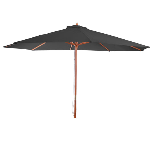 Cosmo Casa - Parasol - Markt - Polyester & Hout - Antraciet - 3,5 m
