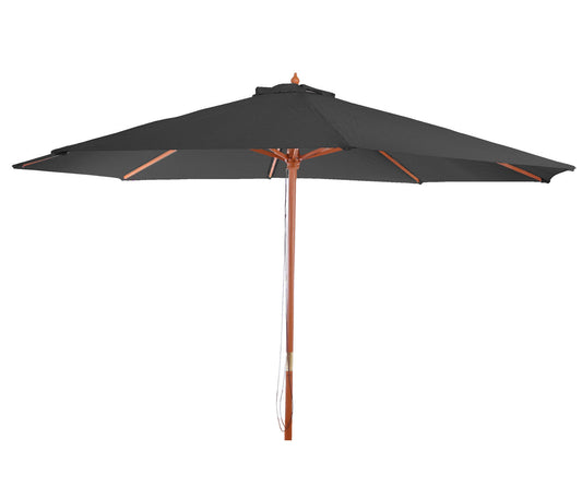 Cosmo Casa - Parasol - Markt - Polyester & Hout - Antraciet - 3,5 m