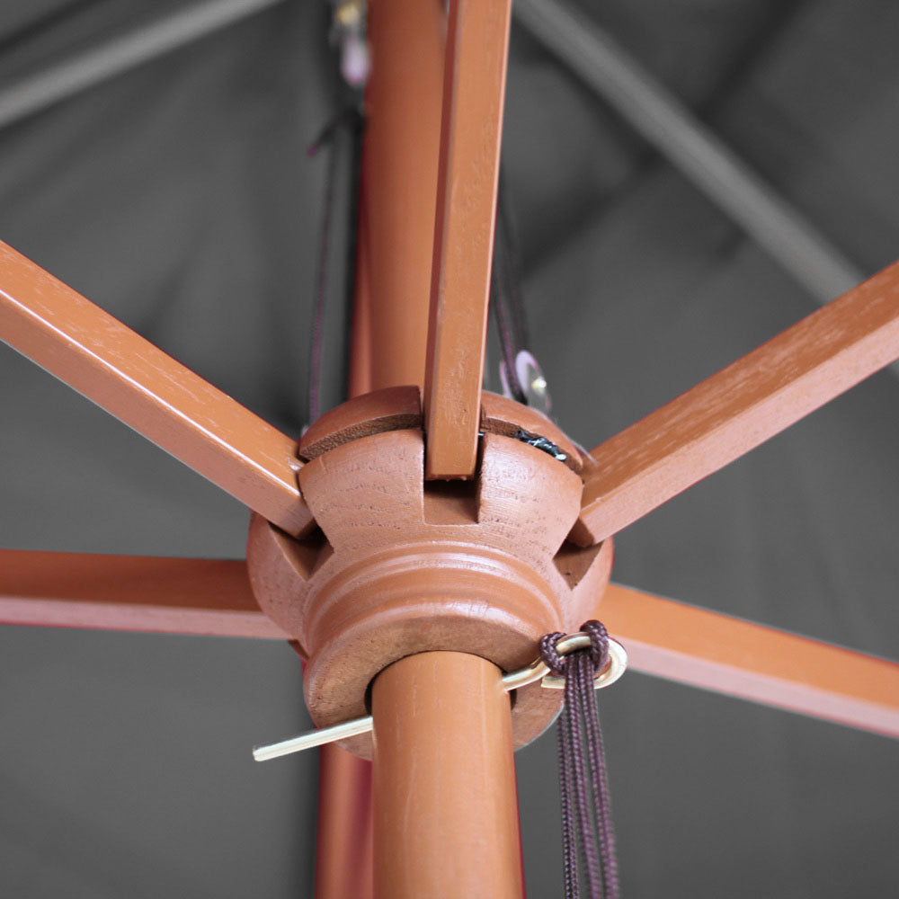 Cosmo Casa - Parasol - Markt - Polyester & Hout - Antraciet - 2×3 m