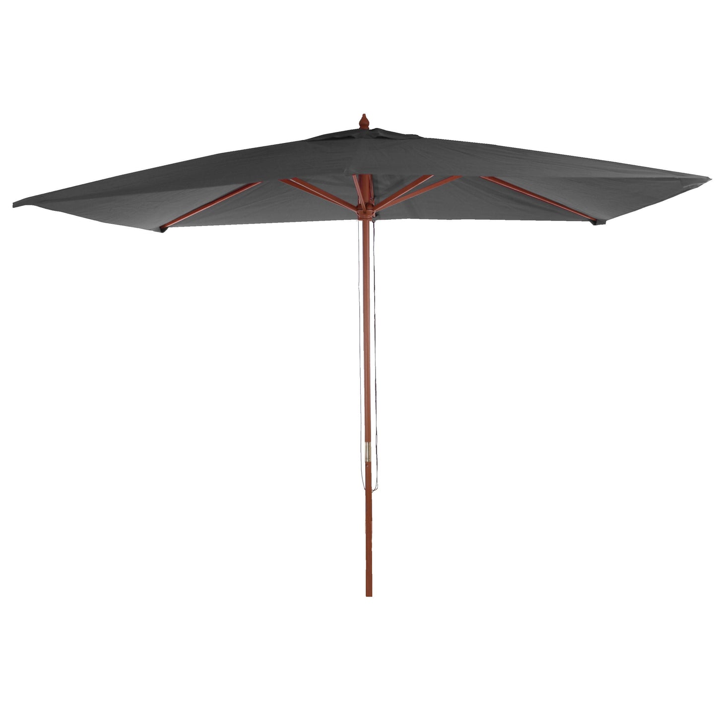 Cosmo Casa - Parasol - Markt - Polyester & Hout - Antraciet - 2×3 m
