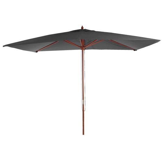 Cosmo Casa - Parasol - Markt - Polyester & Hout - Antraciet - 2×3 m