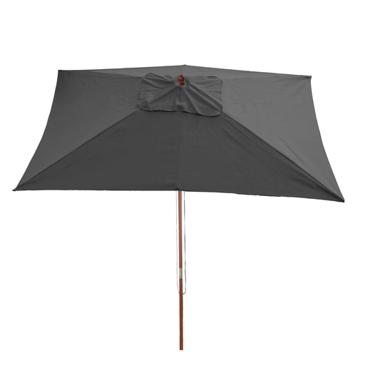 Cosmo Casa - Parasol - Markt - Polyester & Hout - Antraciet - 2×3 m