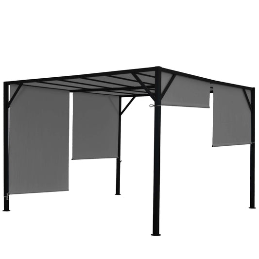 Cosmo Casa - Pergola - Schuifdak - Staal - Grijs - 3×3 m