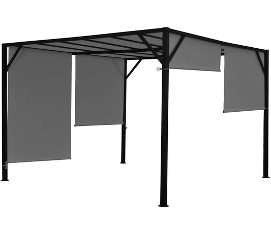 Cosmo Casa - Pergola - Schuifdak - Staal - Grijs - 4×4 m