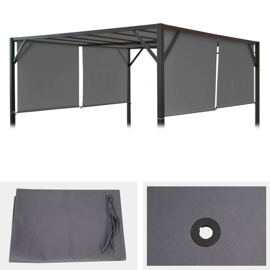 Cosmo Casa - Afdekking - Vervangend - Textiel - Grijs - 3×4 m