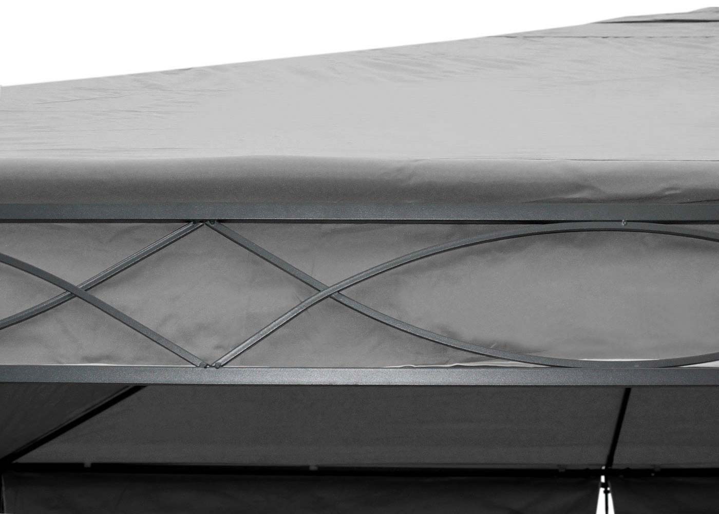 Cosmo Casa - Pergola - Met zijwand - Staal - Grijs - 4×4 m