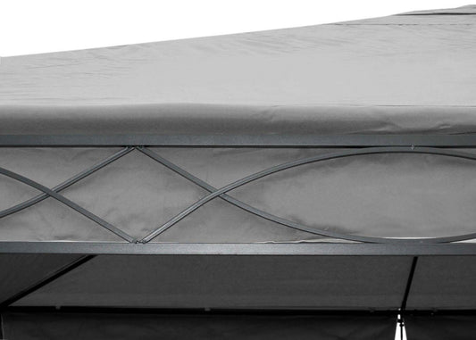 Cosmo Casa - Pergola - Met zijwand - Staal - Grijs - 4×4 m