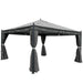 Cosmo Casa - Pergola - Met zijwand - Staal - Grijs - 4×4 m