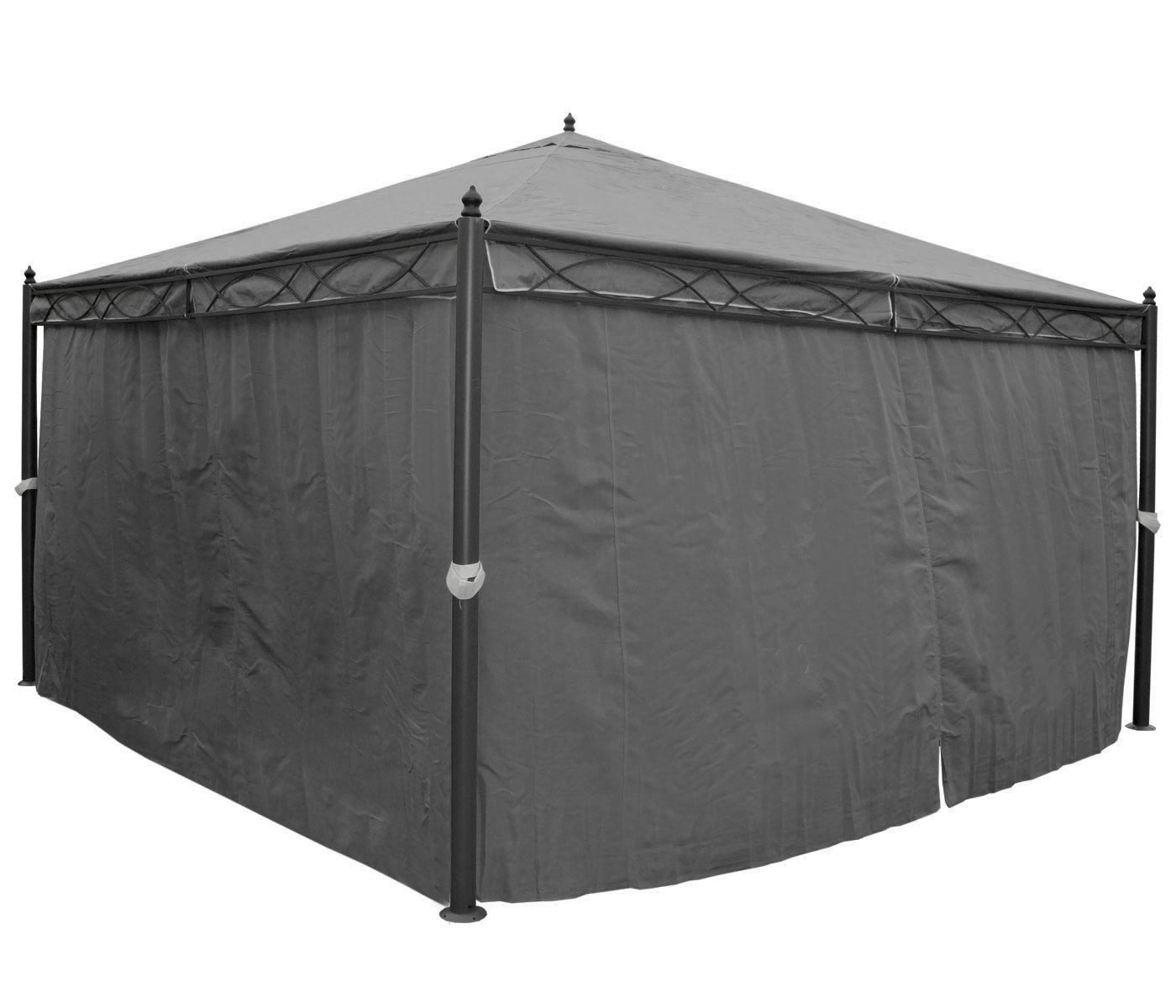 Cosmo Casa - Pergola - Met zijwand - Staal - Grijs - 4×4 m