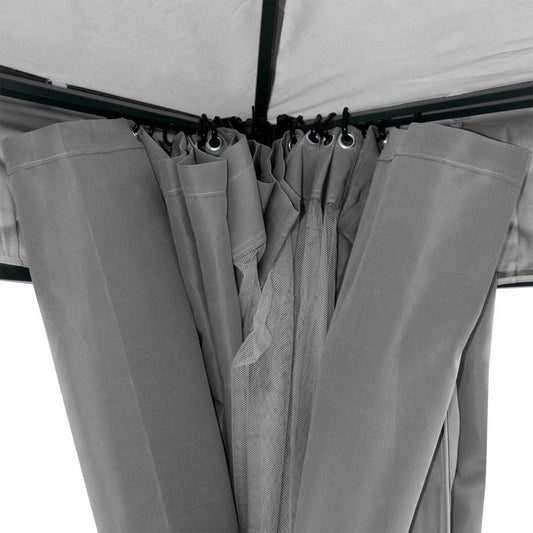 Cosmo Casa - Pergola - Met zijwand - Staal - Grijs - 4×4 m