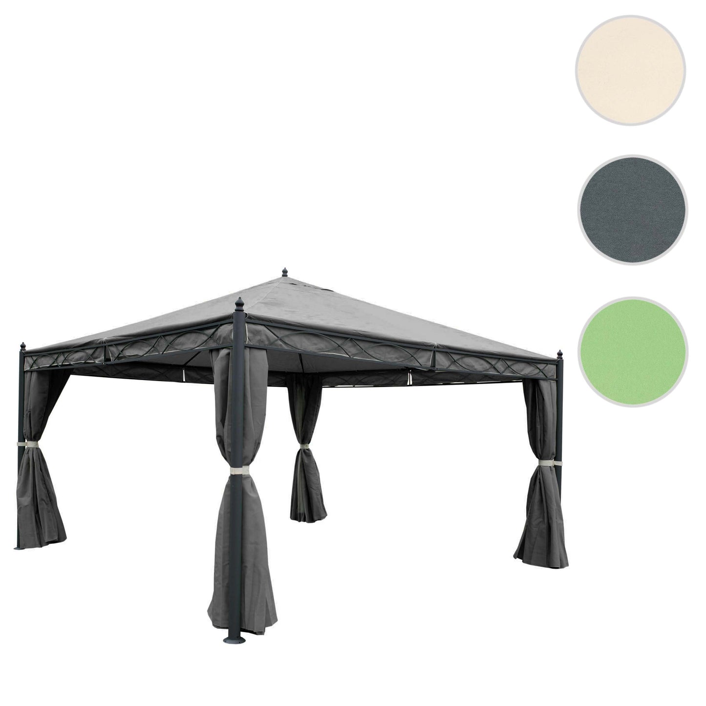 Cosmo Casa - Pergola - Met zijwand - Staal - Grijs - 4×4 m