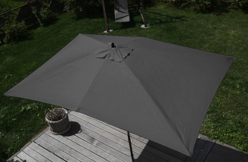Cosmo Casa - Tuinparasol - Markt - Polyester & Hout - Antraciet - 3×4 m