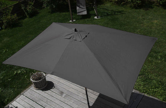 Cosmo Casa - Tuinparasol - Markt - Polyester & Hout - Antraciet - 3×4 m