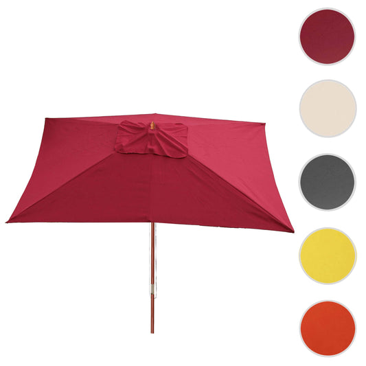 Cosmo Casa - Tuinparasol - Markt - Polyester & Hout - Bordeauxrood - 3×4 m