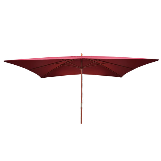 Cosmo Casa - Tuinparasol - Markt - Polyester & Hout - Bordeauxrood - 3×4 m